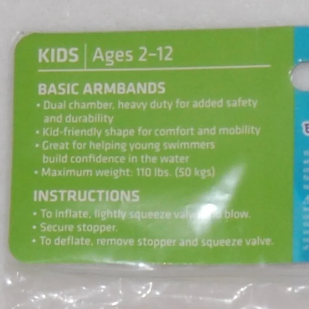 NWT Speedo Basic Armbands, 2 Pairs, Age 2-12